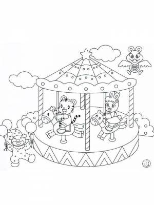 Раскраски Карусель   в формате