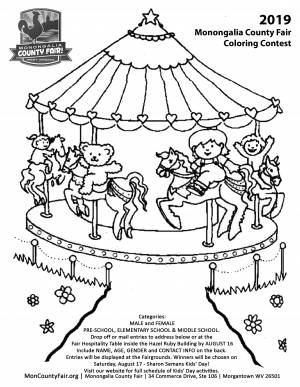 Карусель раскраска для детей