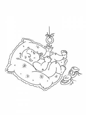 Раскраска Младенец  листе  для мальчиков