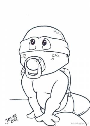 Раскраски Раскраска Младенец ниндзя