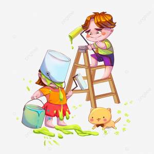 Дети рисуют и играют PNG , 61, День детей, Шесть один PNG рисунок для й загрузки