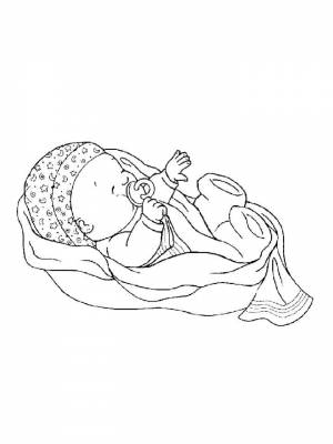 Раскраска Младенец картинка для девочек
