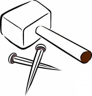 Раскраски Раскраска Молот и пики инструменты молоток