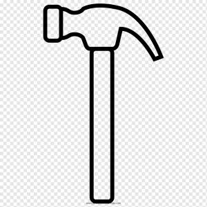 Рисунок Молоток Раскраска Линия арт, молоток, угол, техника, живопись png