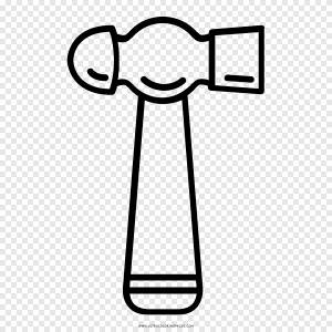 Рисунок Молоток Раскраска Линия арт, молоток, угол, текст png