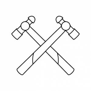 Раскраска с молотком для детей