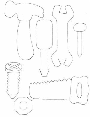 Раскраски Раскраска Строительные инструменты молоток детские