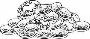 Монетка раскраска для детей