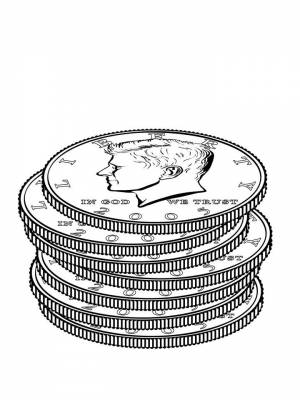 Раскраска Монета картинка в формате  для девочек