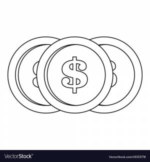 Монета раскраска