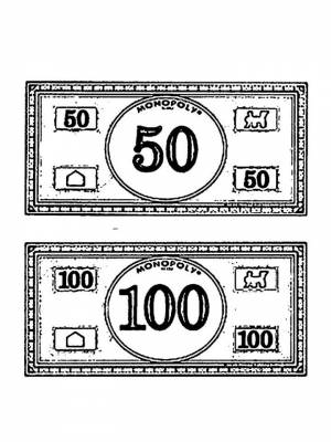 Картинка Деньги раскраска