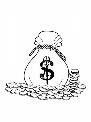 Раскраски Деньги   в формате