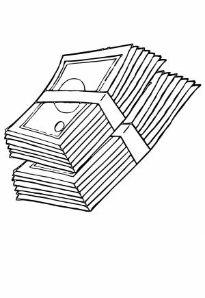 Раскраска Деньги Пачка