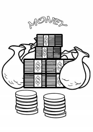 Раскраски, Крупные купюры, Деньги Деньги, Много евро, Копилка монет, раскраска монет, Монета 1946 года, Д значит деньги, Мешки денег