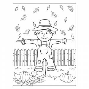 Раскраска Осеннее чучело