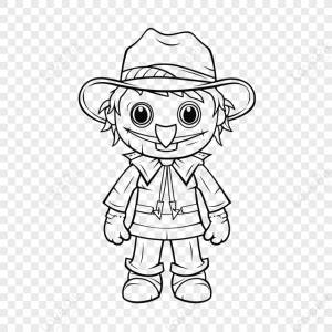 чучело для раскрашивания контура эскиза рисунка вектор,эскиз,рисунок изображение_Фото номер 380534571_EPS Формат изображения_ru