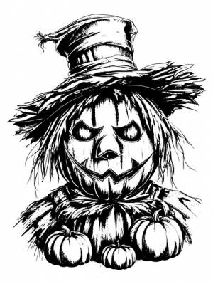 Тыквенное чучело на белом фоне, векторная иллюстрация