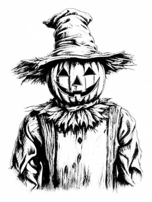 Тыквенное чучело на белом фоне, векторная иллюстрация