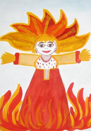 Рисунки чучела на Масленицу для детей