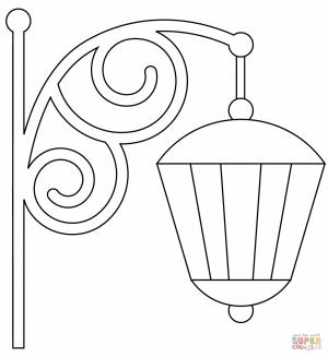 Раскраска уличный фонарь