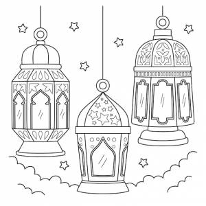 Раскраска рамадан фонарь для детей