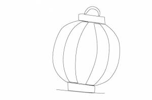 Простой традиционный китайский круглый фонарь с одной линией