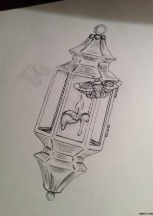 Поэтапное рисование фонаря