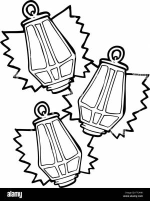 Трафарет фонарика на новый год