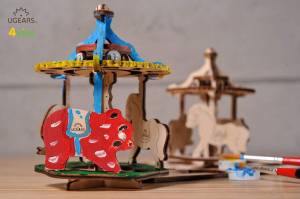 конструктор-раскраска UGEARS Карусель, цены на конструкторы 4KIDS в интернет-магазинах на Мегамаркет