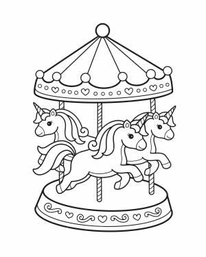 Рисунок карандашом карусель