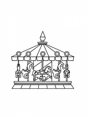 Раскраска Карусель картинка в формате