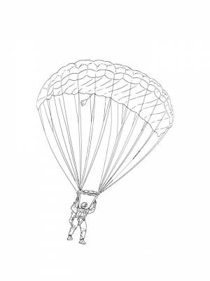Раскраска Парашют  картинку для мальчиков