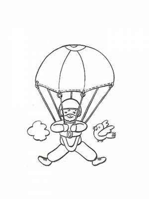 Раскраски Парашют   в формате