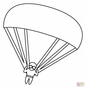Раскраска Смайлик с парашютом