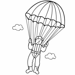Парашютист трафарет