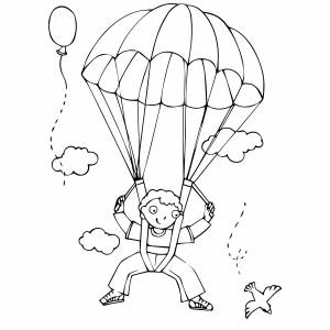 Парашютист трафарет