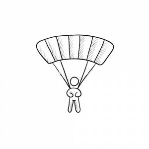 Раскраска парашютист  и
