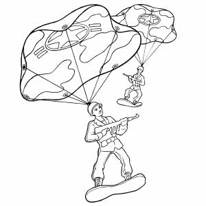 Парашютист трафарет