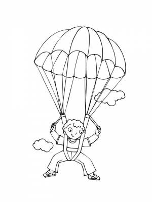 Раскраска Парашют  листе  онлайн