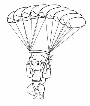 Парашютист раскраска для детей