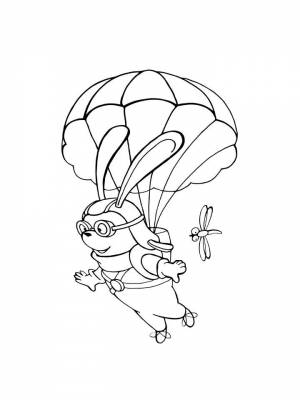 Раскраска Парашют картинка на листе  для мальчиков