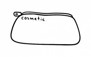 Пенал с замком для хранения косметики косметичка каракули линейная мультяшная раскраска