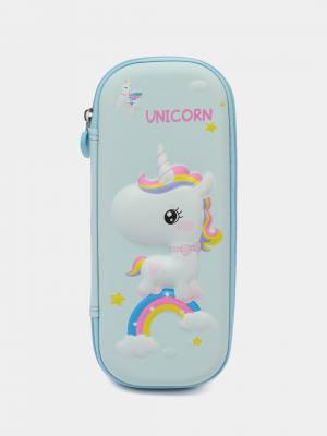 Пенал школьный для девочек, мальчиков, 3D рисунок, с жестким каркасом