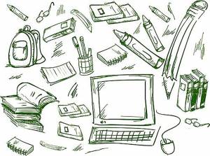 Раскраска школьные принадлежности