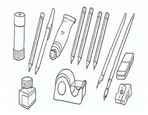 Раскраска школьные принадлежности