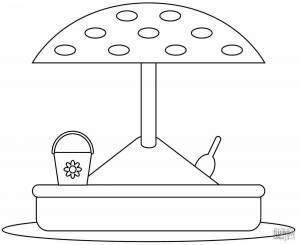 Раскраски Песочница для детей