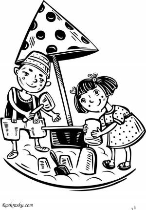 Песочница раскраска для детей