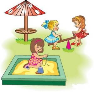 Дети в песочнице рисунок