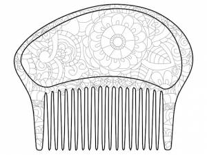 Расческа для волос книжка-раскраска для взрослых антистрессовые раскраски ручной рисунок вектор изолирован
