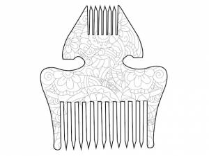Расческа для волос книжка-раскраска для взрослых антистрессовые раскраски ручной рисунок вектор изолирован